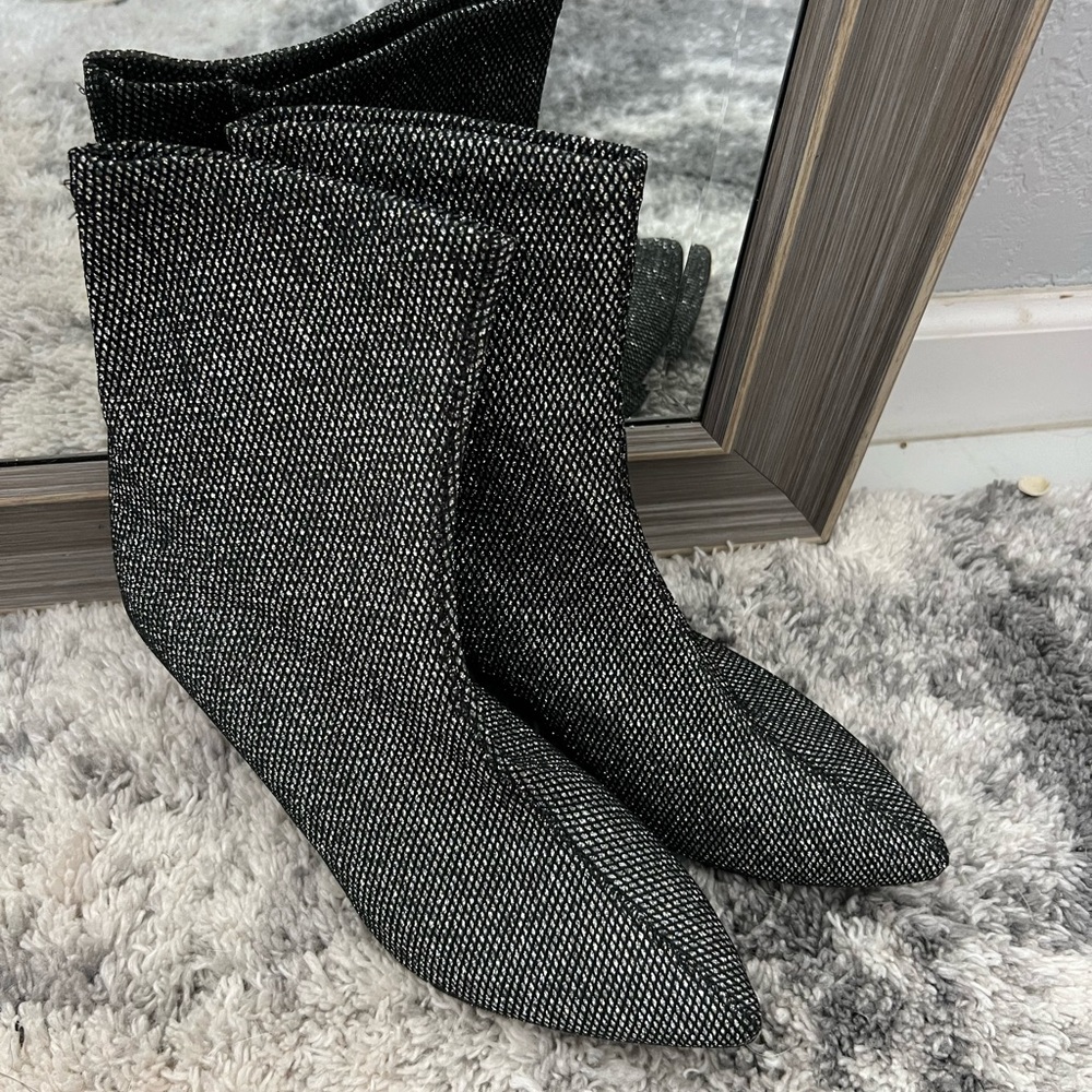 Chic Black and White Textured Boots